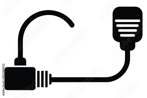 ethernet cable disconnected vector icon silhouette