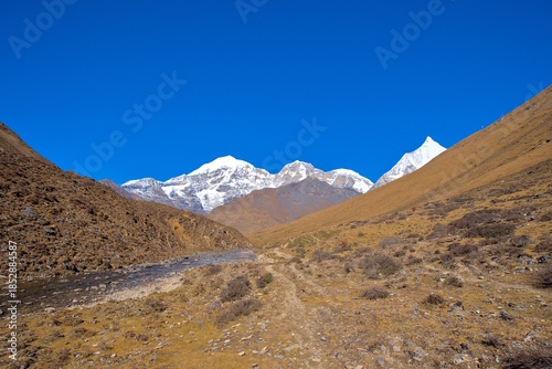 Jichu Drake and Mountain Jomolhari in Bhutan