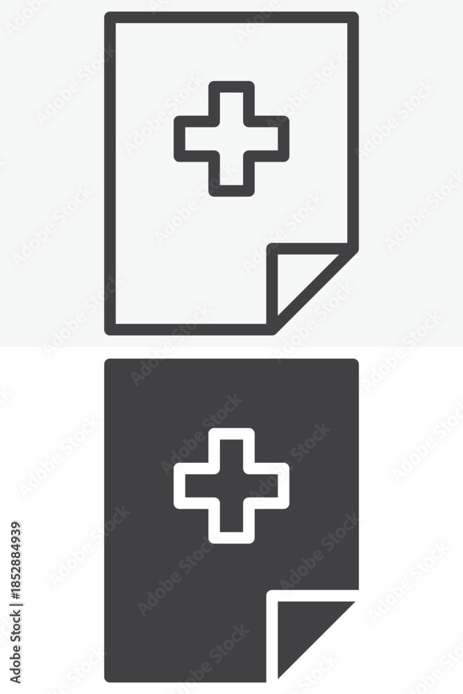 Obraz premium Add file line and solid vector icon set