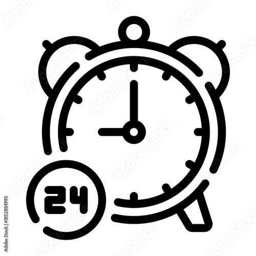 24 hours line icon