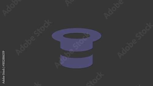 Mysterious Top Hat: An elegantly stylized top hat floats in a dark space, beckoning the viewer to imagine the secrets it may hold.