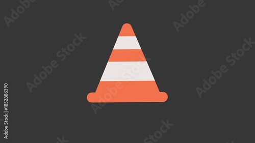 Traffic Cone Illustration: A simple yet striking illustration of an orange and white striped traffic cone, a visual symbol of caution and guidance.