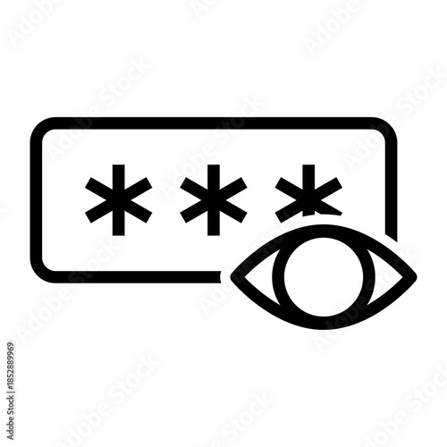 Minimal black and white security and privacy icon set featuring passwords, Face ID, fingerprint authentication, data protection, secure payments, access control and warning symbols. Ideal for websites