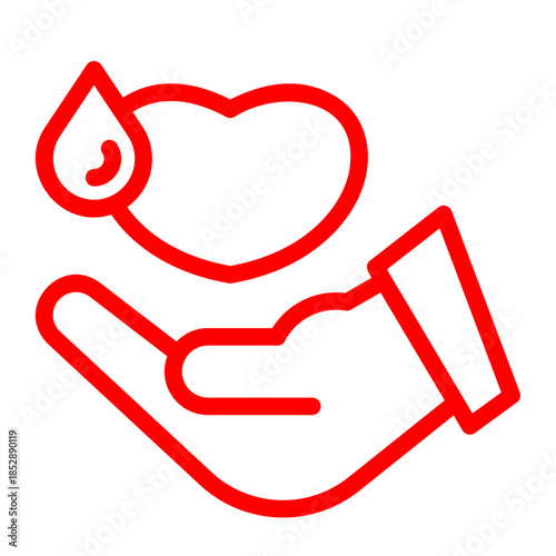 Free Download 	
Blood Donation Care Hands Holding Heart Icon - GFXLoad
