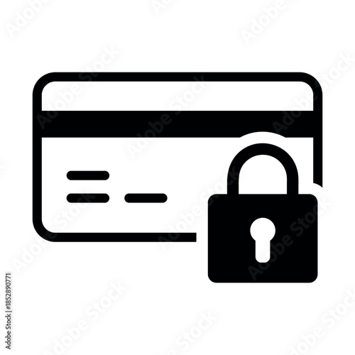 Minimal black and white security and privacy icon set featuring passwords, Face ID, fingerprint authentication, data protection, secure payments, access control and warning symbols. Ideal for websites