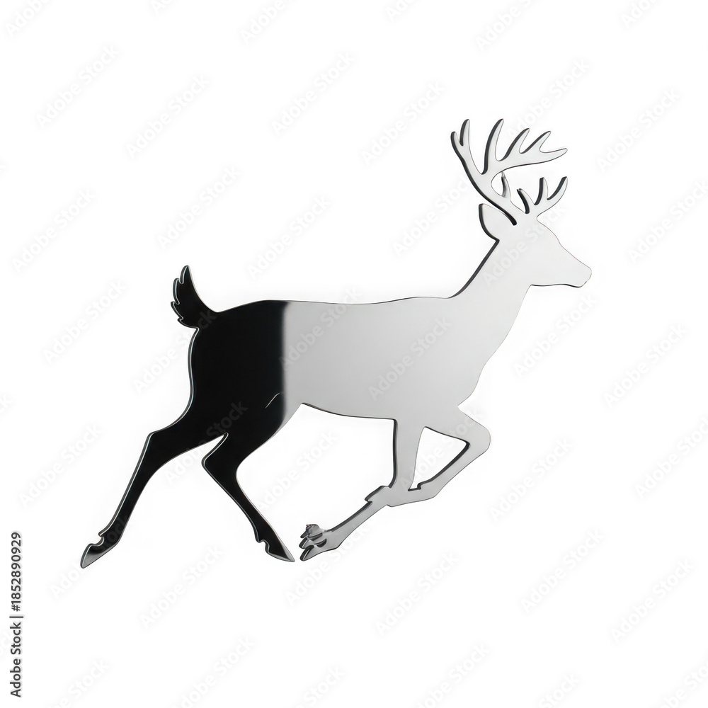 Obraz premium Stylized Deer Silhouette Running in Modern Minimalist Design