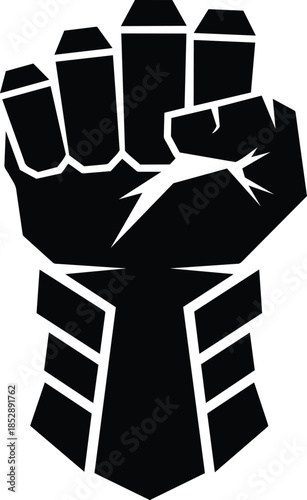 Powerful black fist symbol representing strength and unity.