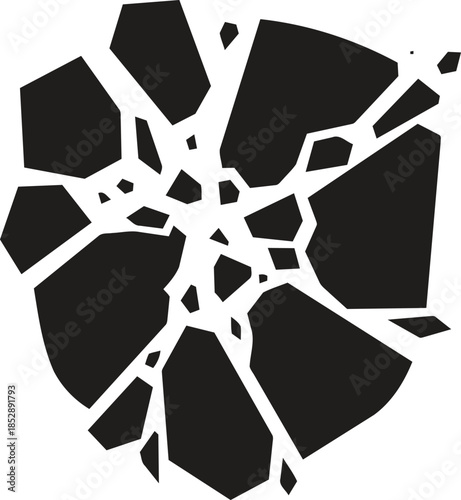 Shattered geometric shape abstract illustration.