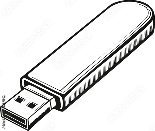 USB flash drive icon bold black line art simple portable data storage symbol
