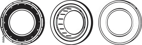 Round frames and seals graphic elements