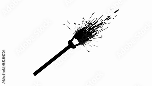 Sparkler igniting with bright, energetic bursts against a clean background