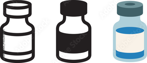 Medical vial vector icon design isolated on a transparent background for various uses