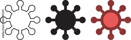 Virus bacteria germ set isolated on transparent background medical infectious diseases symbol