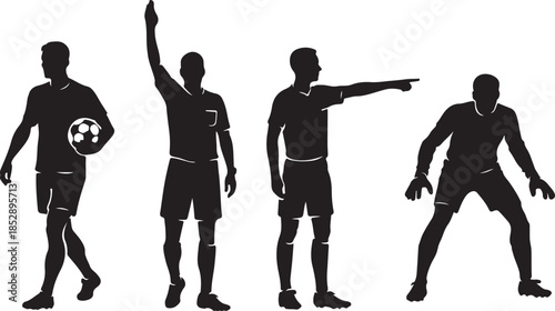 Soccer Standing Pose Silhouette Vector