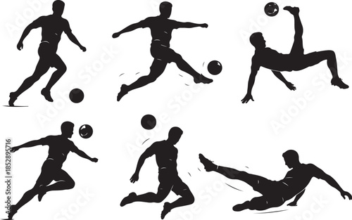 Soccer Action Silhouette Vector
