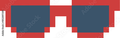 Simple Minimalist Pixel Art Sunglasses Design Icon for Summer Holiday
