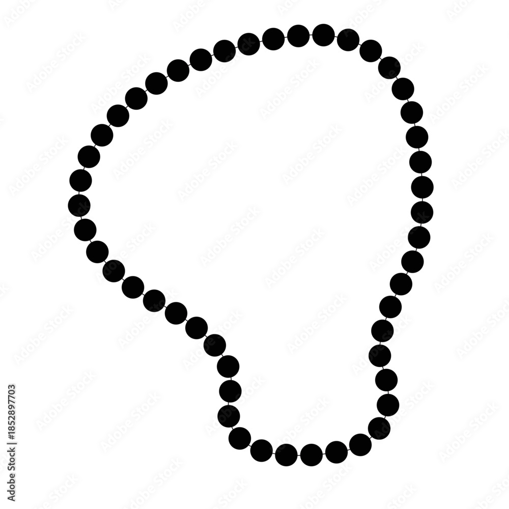 Naklejka premium Beaded Bracelet Black Vector Icon