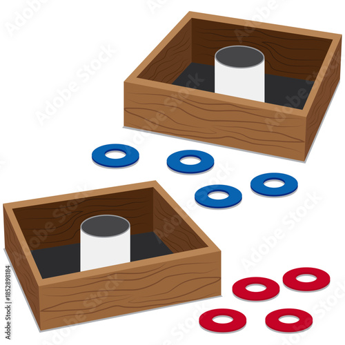 Washer toss game vector drawing.