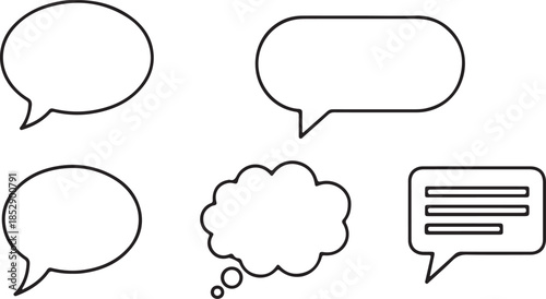 Minimalist Outline Speech Bubble Icon Vector for Chat and Communication Design