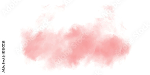 Soft pink smoke cloud or watercolor brush stroke effect against a clean white background