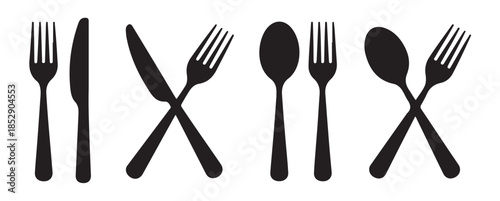 Tableware flatware collection of forks knives and spoons for dining and meal settings