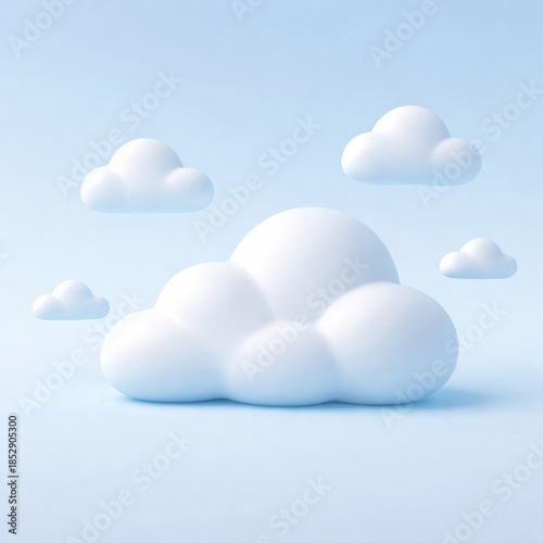 Soft White Clouds in Blue Sky