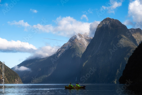 Kayaking in Milford Sound, Fiordland National Park, South Island, New Zealand