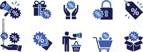 discount badge and tag icons for sale announcement and offers