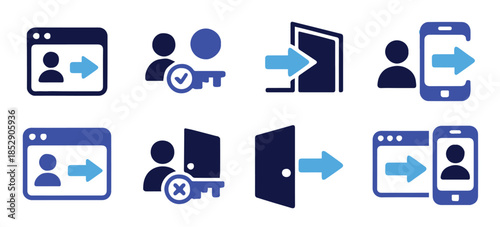 login symbol collection user entry exit success failure mobile