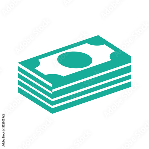 Stack of banknotes in green