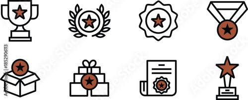 Icon Pack Awards Achievement, trophies, medals, accolades, honors for Websites, Apps, UI UX Projects, and Design Digital Assets