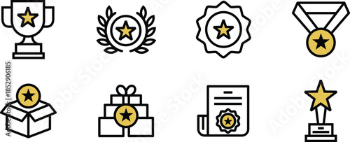 Icon Pack Awards Achievement, accolades, honors, trophies, medals for Websites, Apps, UI UX Projects, and Design Digital Assets