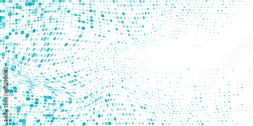 Abstract Gradient Blue Color Halftone Background Staggered Dots Pattern Modern