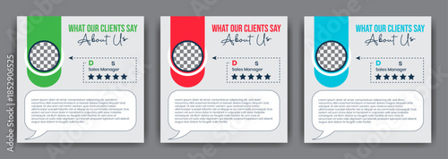 Modern and Creative Client Feedback Social Media Post and Banner Design Template