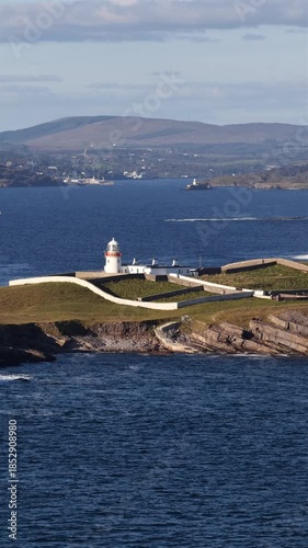Aerial view of St. John's Point Lighthosue, County Donegal, Ireland