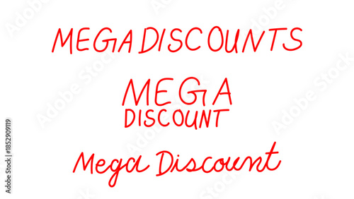 mega discount hand written text vector on transparent background 