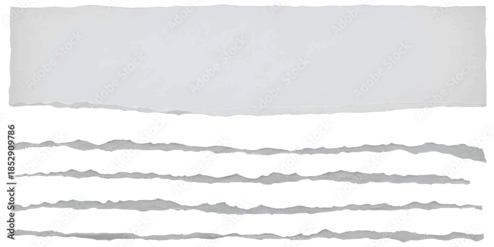 Obraz premium Collection of torn white paper pieces and ragged edges isolated on a clean background