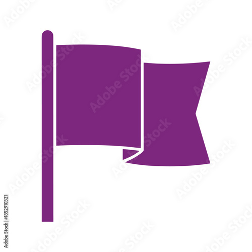 Purple flag icon on white background