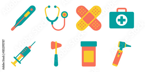Medical icons set healthcare hospital treatment symbols