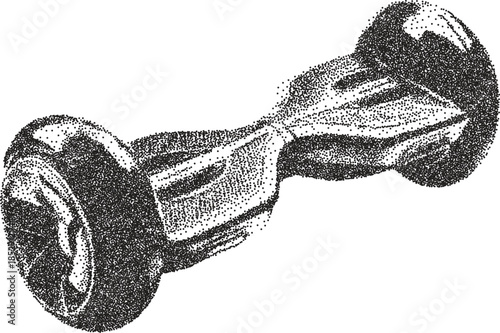Hoverboard y2k retro stipple art tech brutalist halftone vector png transparent, ride 2000s photocopy effect tattoo aesthetic