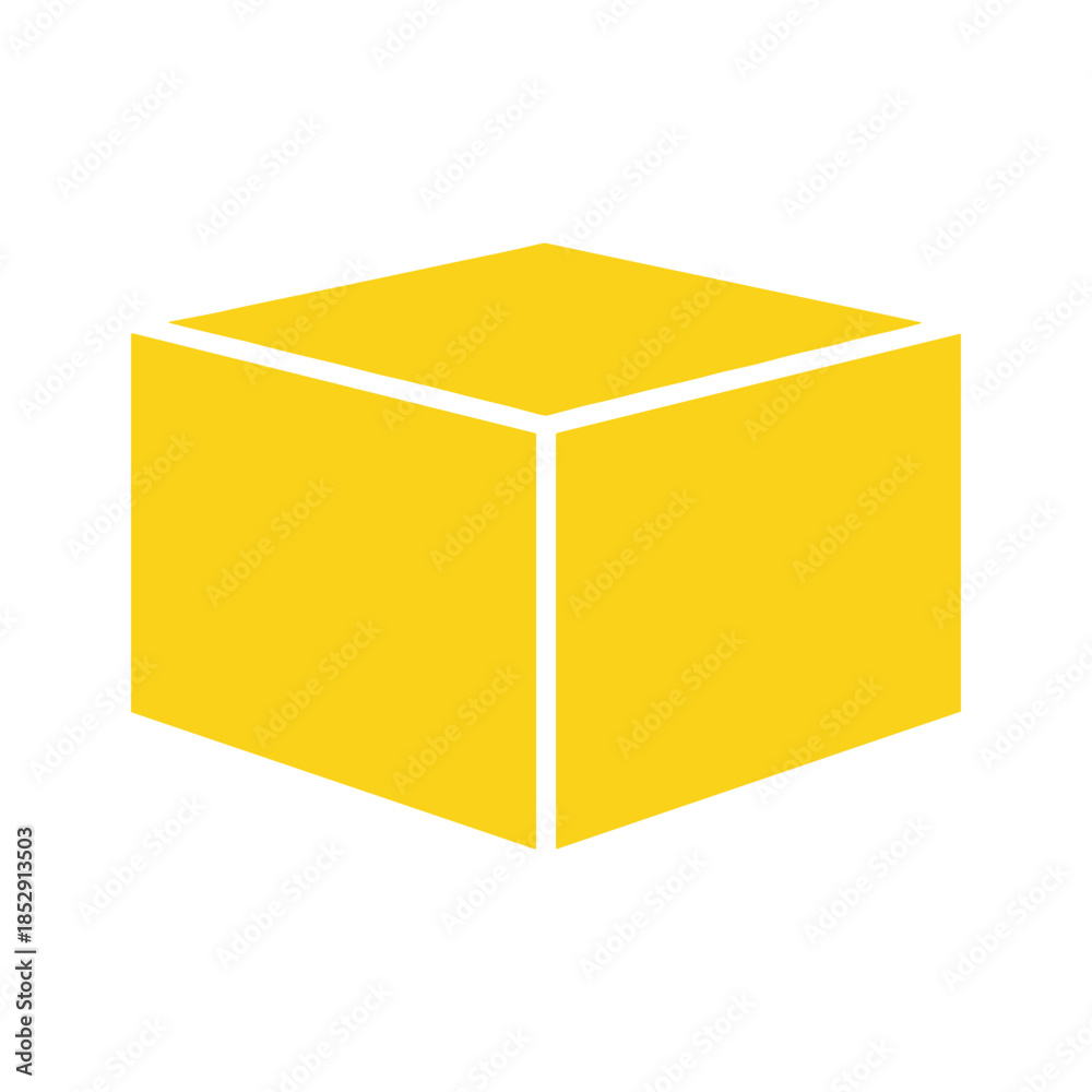 Fototapeta premium Yellow cube on white background