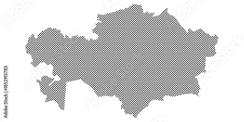 Kazakhstan country map dotted pattern illustration