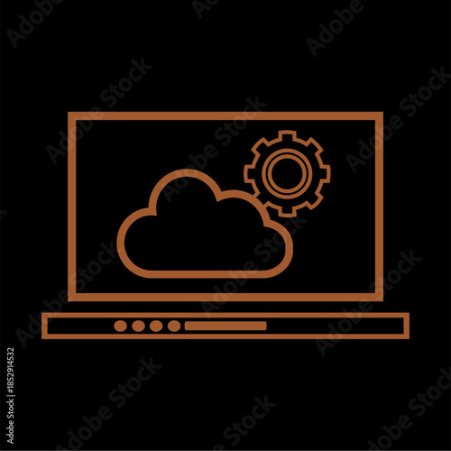 Cloud Computing Settings Chat Icon – Dark Mode