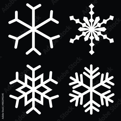 Set of winter snowflakes on a background illustration