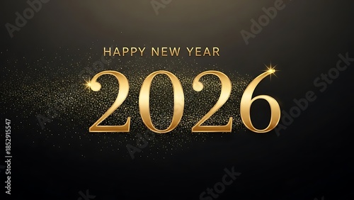 Happy New Year 2026 golden celebration background