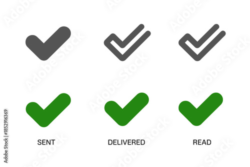 A set of three checkmark icons representing different stages of message delivery.
