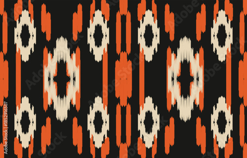 Ethnic abstract ikat art. Aztec ornament print. geometric ethnic pattern seamless  color oriental.  Design for background ,curtain, carpet, wallpaper, clothing, wrapping, Batik, vector illustration.