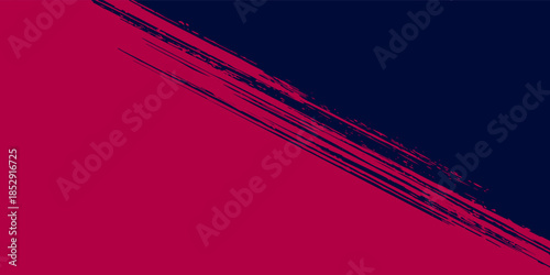 Abstract modern background with a dynamic brush stroke dividing a diagonal stripe pattern in dark blue and a solid magenta color. Perfect for sports posters, banners, and promotions