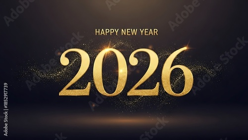 Happy New Year 2026 golden celebration background