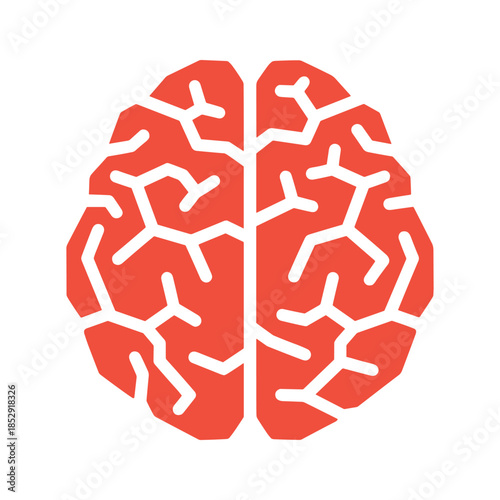 Red brain icon illustration
